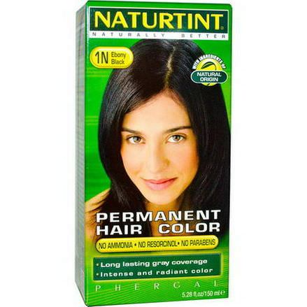Naturtint, Permanent Hair Color, 1N Ebony Black 150ml