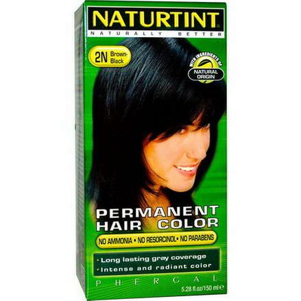 Naturtint, Permanent Hair Color, 2N Brown-Black 150ml