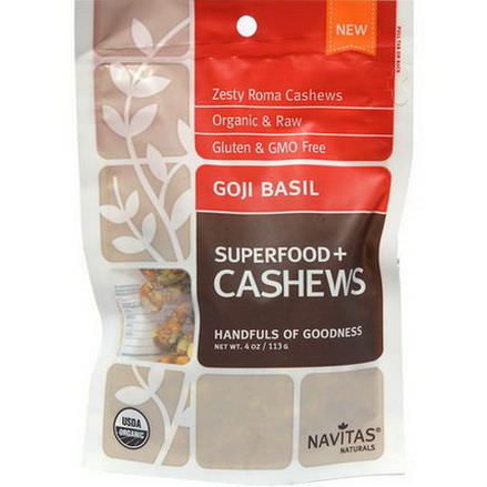 Navitas Naturals, Superfoods+, Goji Basil Cashews 113g