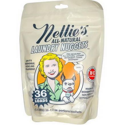 Nellie's All-Natural, Laundry Nuggets, Unscented, 36 Loads, 1/2 oz Each