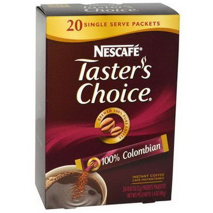Nescafe, Taster's Choice, Instant Coffee, 100% Colombian, 20 Packets 2g Each