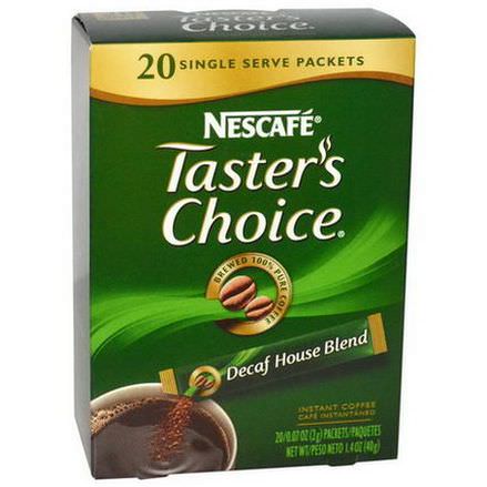 Nescafe, Taster's Choice Instant Coffee, Decaf House Blend, 20 Packets 2g Each