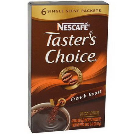 Nescafe, Taster's Choice, Instant Coffee, French Roast, 6 Packets 2g Each