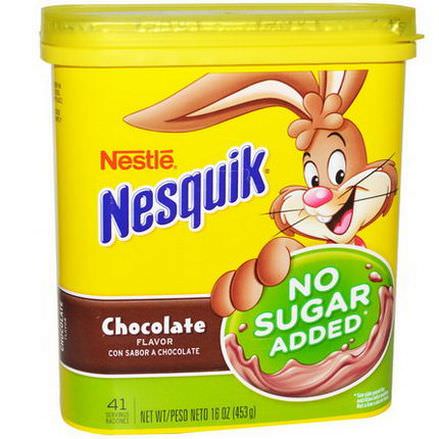 Nesquik, Nestle, Chocolate Flavor, No Sugar Added 453g