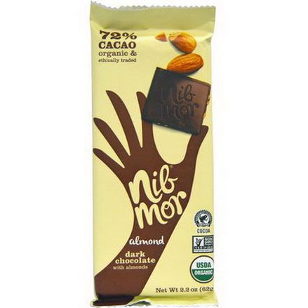 Nibmor, Organic, Dark Chocolate, with Almonds 62g