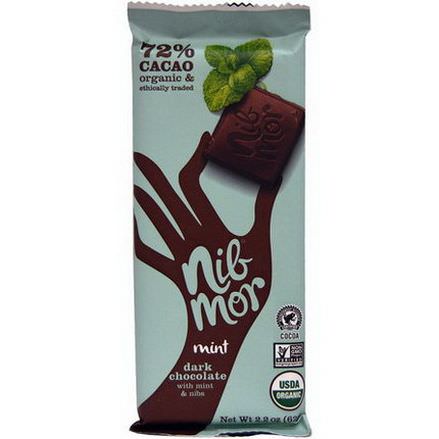 Nibmor, Organic, Dark Chocolate, with Mint&Nibs 62g