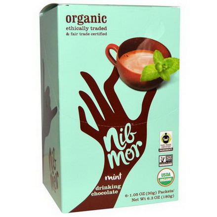 Nibmor, Organic, Mint Drinking Chocolate, 6 Packets 30g Each