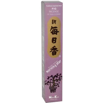 Nippon Kodo, Morning Star, Fig Incense, 50 Sticks&Holder