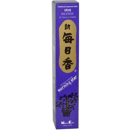 Nippon Kodo, Morning Star, Iris Incense, 50 Sticks&Holder