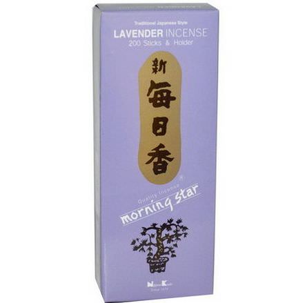 Nippon Kodo, Morning Star, Lavender Incense, 200 Sticks&Holder