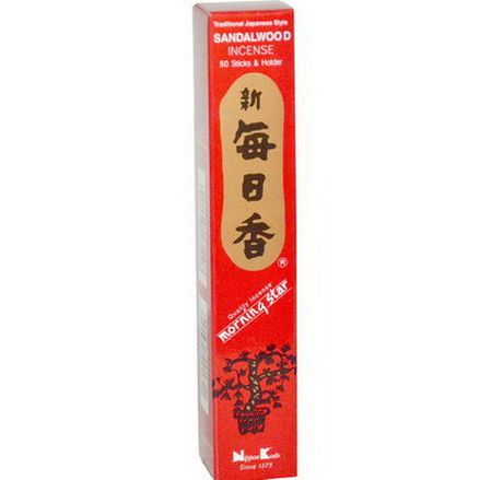 Nippon Kodo, Morning Star, Sandalwood Incense, 50 Sticks&Holder