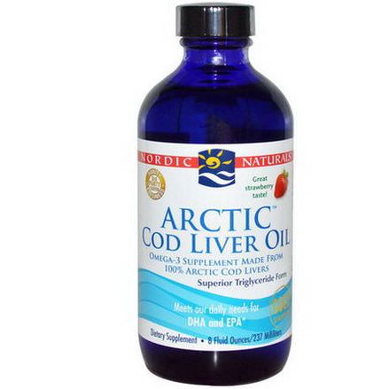 Nordic Naturals, Arctic Cod Liver Oil, Strawberry 237ml