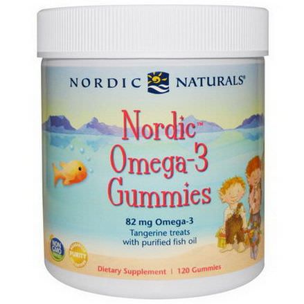 Nordic Naturals, Nordic Omega-3 Gummies, Tangerine Treats, 120 Gummies