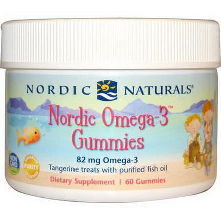 Nordic Naturals, Nordic Omega-3 Gummies, Tangerine Treats, 60 Gummies
