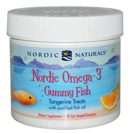 Nordic Naturals, Nordic Omega-3 Gummy Fish, Tangerine Treats, 30 Fish-Shaped Gummies