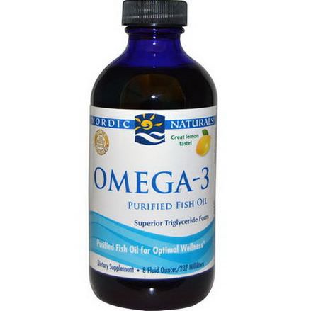 Nordic Naturals, Omega-3, Purified Fish Oil, Lemon 237ml