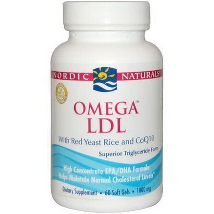 Nordic Naturals, Omega LDL, with Red Yeast Rice and CoQ10, 1000mg, 60 Soft Gels