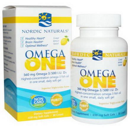 Nordic Naturals, Omega One, Lemon Flavor, 30 Softgels