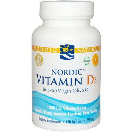 Nordic Naturals, Vitamin D3, Orange, 250mg, 120 Soft Gels