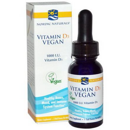 Nordic Naturals, Vitamin D3, Vegan, 1000 IU 30ml