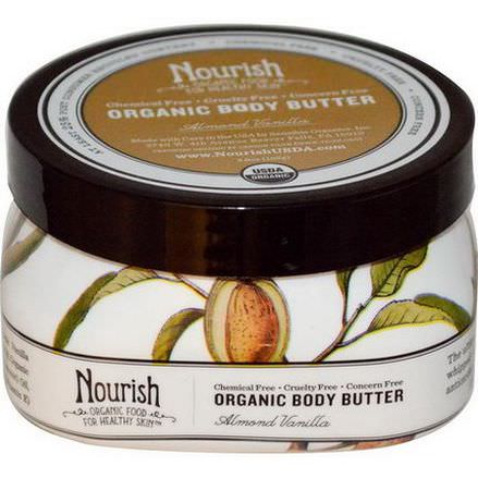Nourish Organic, Body Butter, Almond Vanilla 102g