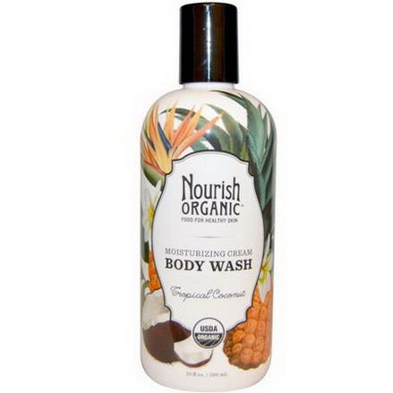 Nourish Organic, Moisturizing Cream Body Wash, Tropical Coconut 295 ml