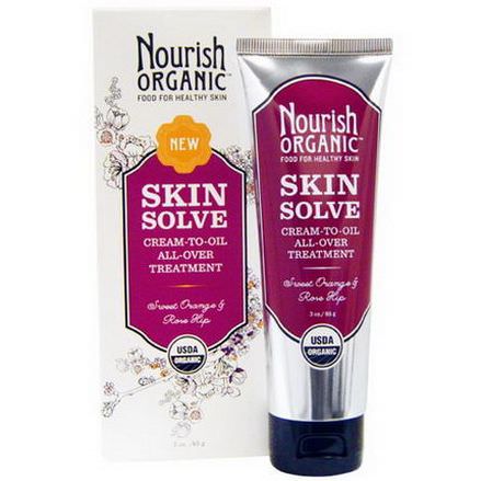 Nourish Organic, Skin Solve, Cream-to-Oil All-Over Treatment, Sweet Orange&Rose Hip 85g
