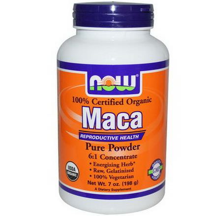 Now Foods, 100% Certified Organic Maca, Pure Powder 198g