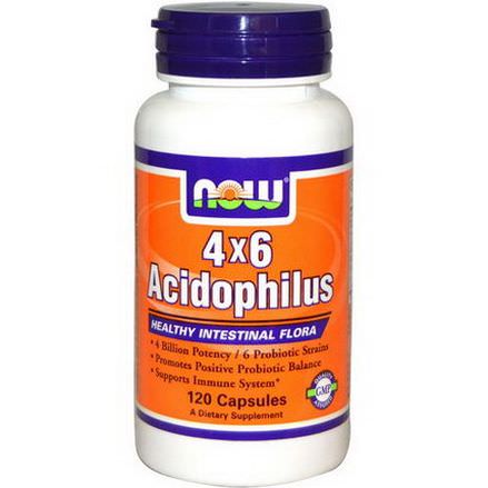 Now Foods, 4x6 Acidophilus, 120 Capsules