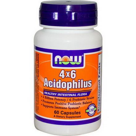 Now Foods, 4x6 Acidophilus, 60 Capsules