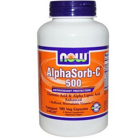 Now Foods, AlphaSorb-C 500, 180 Veg Capsules