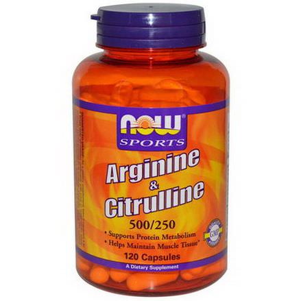 Now Foods, Arginine&Citrulline, 500/250, 120 Capsules