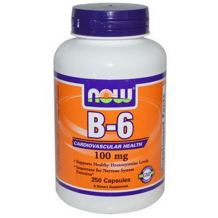 Now Foods, B-6, 100mg, 250 Capsules