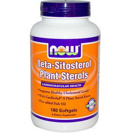 Now Foods, Beta-Sitosterol Plant Sterols, 180 Softgels