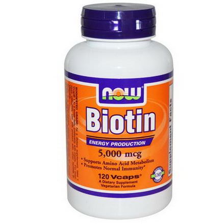 Now Foods, Biotin, 5,000mcg, 120 Vcaps
