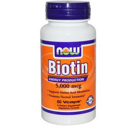 Now Foods, Biotin, 5,000mcg, 60 Vcaps