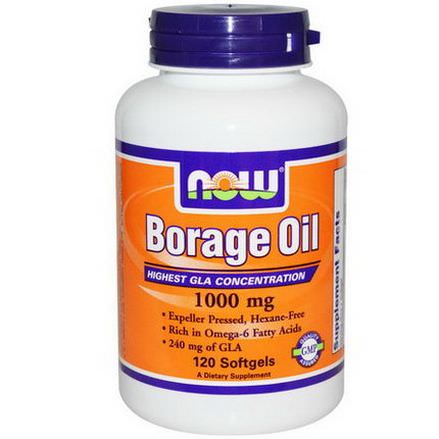 Now Foods, Borage Oil, 1000mg, 120 Softgels