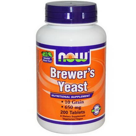 Now Foods, Brewer's Yeast, 650mg, 200 Tablets