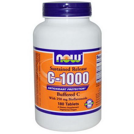 Now Foods, C-1000, Buffered C, Sustained Release, 180 Tablets