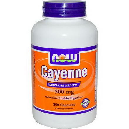 Now Foods, Cayenne, Vascular Health, 500mg, 250 Capsules