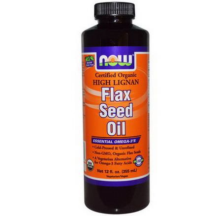 Now Foods, Certified Organic, Flax Seed Oil, High Lignan 355ml