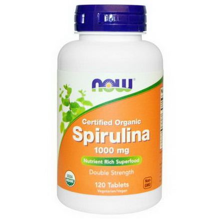 Now Foods, Certified Organic, Spirulina, 1000mg, 120 Tablets