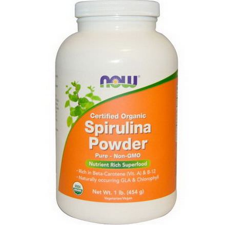 Now Foods, Certified Organic Spirulina Powder 454g