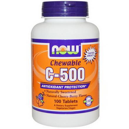 Now Foods, Chewable C-500, Cherry-Berry Flavor, 100 Tablets