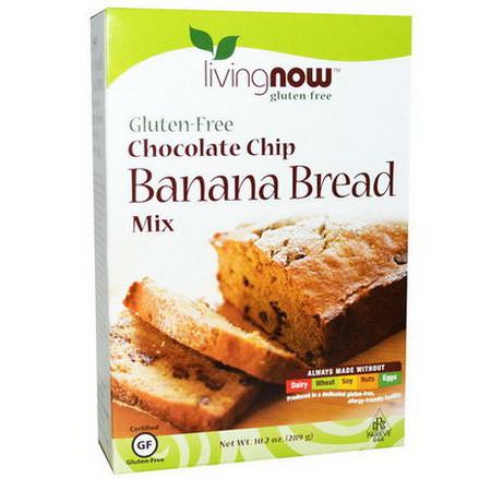 Now Foods, Chocolate Chip Banana Bread Mix, Gluten-Free 289g