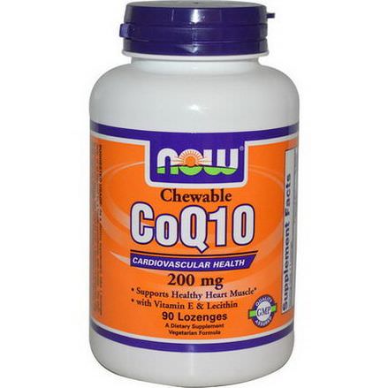 Now Foods, CoQ10, Chewable, 200mg, 90 Lozenges