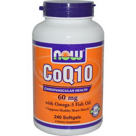 Now Foods, CoQ10 with Omega-3 Fish Oil, 60mg, 240 Softgels