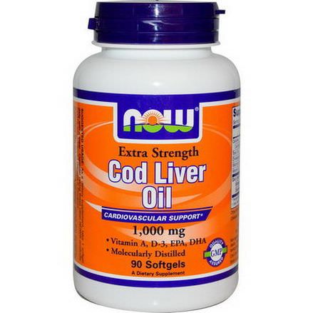 Now Foods, Cod Liver Oil, Extra Strength, 1,000mg, 90 Softgels