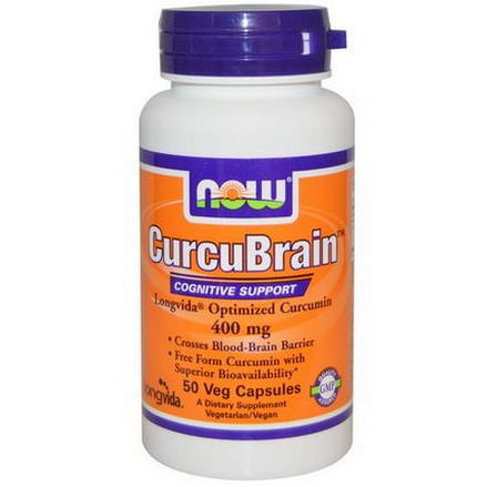 Now Foods, CurcuBrain, Cognitive Support, 400mg, 50 Veggie Caps