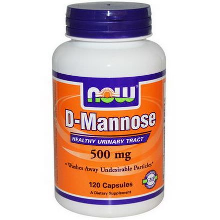 Now Foods, D-Mannose, 500mg, 120 Capsules
